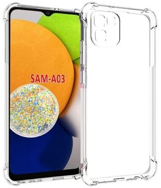 Case Vault Covers - Transparent Silicon Silicon Soft cases Compatible For Samsung Galaxy A03 ( Pack of 1 ) - Transparent