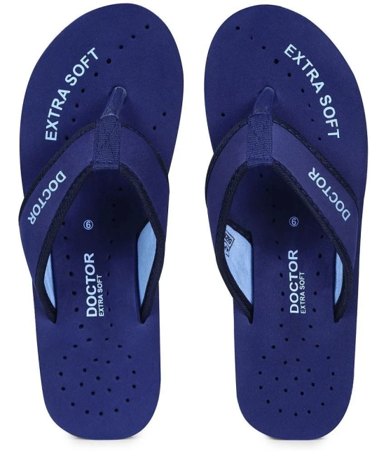 DOCTOR EXTRA SOFT - Blue Womens Thong Flip Flop - None