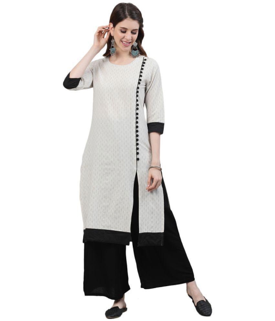 Antaran Cotton Striped Straight Women''s Kurti - White ( Pack of 1 ) - None