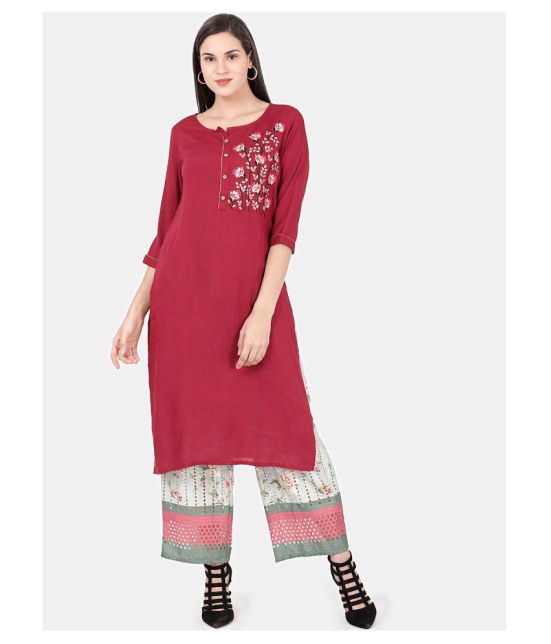 Alena Rayon Kurti With Palazzo - Stitched Suit - S