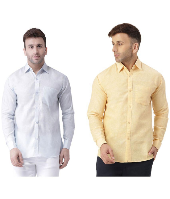 KLOSET By RIAG 100% Cotton Regular Fit Solids Full Sleeves Men's Casual Shirt - Beige ( Pack of 2 ) - None