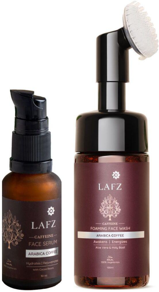 LAFZ Caffeine Foaming Face Wash and Face Serum Enriched With Arabica Coffee and Cocoa Beans, Exfoliates, Brightens Skin & Prevents Premature Ageing (Combo Of 2)