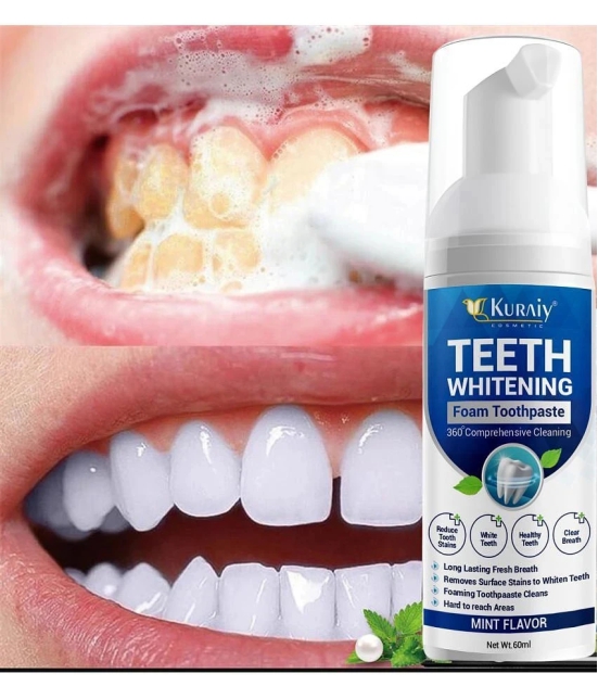 KURAIY Teeth Whitening Oral Hygiene Breath Toothpaste Foam 60ML