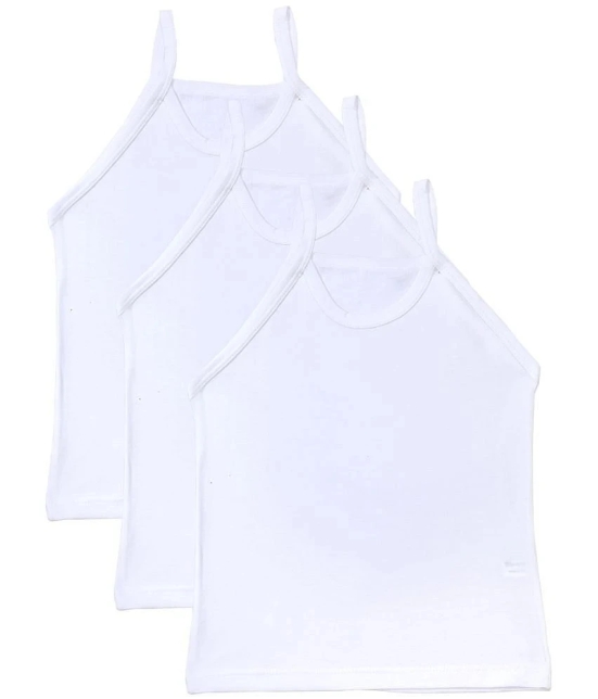 BODYCARE Girls White Vest Dori Neck Sleeveless Pack Of 3 - None