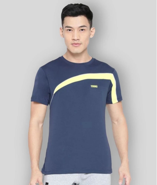 YUUKI - Navy Blue Polyester Regular Fit Mens Sports T-Shirt ( Pack of 1 ) - L