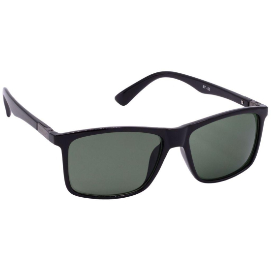 Hrinkar Green Rectangular Stylish Goggles Black Frame Sunglasses for Men & Women - HRS-BT-05-BK-BK-GRN