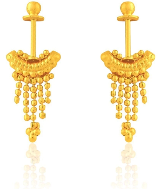 LUV FASHION Golden Threader Earrings ( Pack of 1 ) - Golden