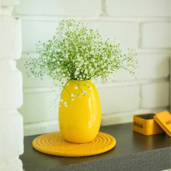 Oval Ceramic Table Vase 10club Yellow