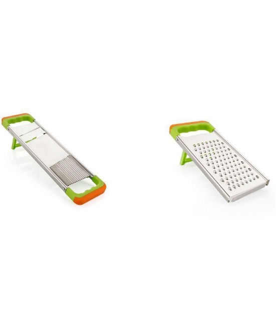 HOMETALES - Stainless Steel Slicer,Vegetable Grater,Coconut Grater ( Pack of 2 ) - Silver - Silver