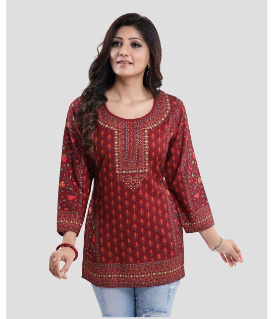 Meher Impex - Maroon Crepe Womens Tunic ( Pack of 1 ) - None