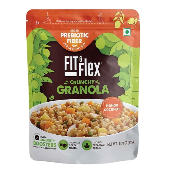 Fit & Flex Backed Granola Breakfast Cereal Mango Coconut 275g