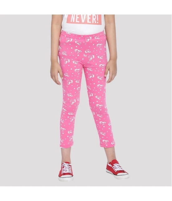 Ariel - Pink Cotton Girls Leggings ( Pack of 1 ) - None