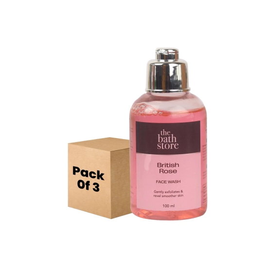 The Bath Store British Rose Face Wash - Gentle Exfoliation  Deep Cleansing - 100ml Pack of 3-The Bath Store British Rose Face Wash - Gentle Exfoliation | Deep Cleansing - 100ml (Pack of 3)