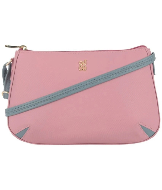 Baggit Pink Faux Leather Sling Bag - Pink