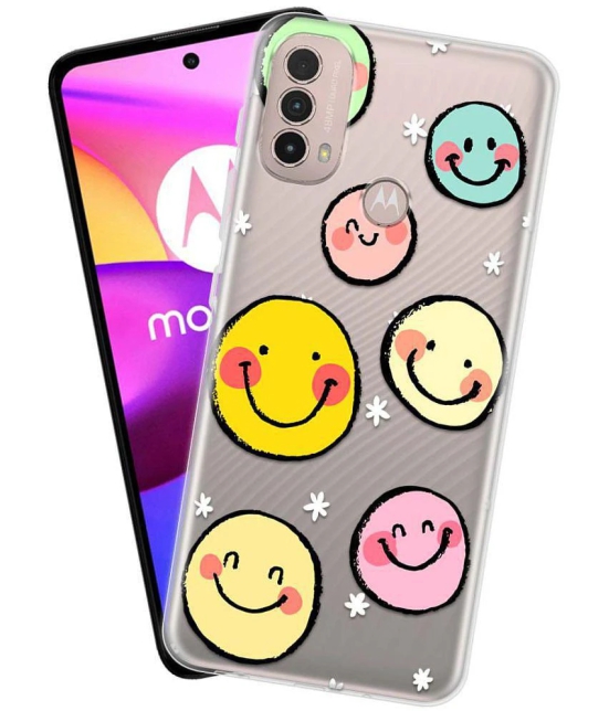 NBOX - Multicolor Silicon Printed Back Cover Compatible For Motorola Moto E40 ( Pack of 1 )