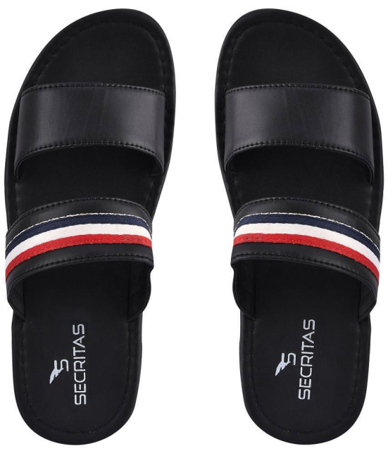 Secritas - Black Men's Leather Slipper - None