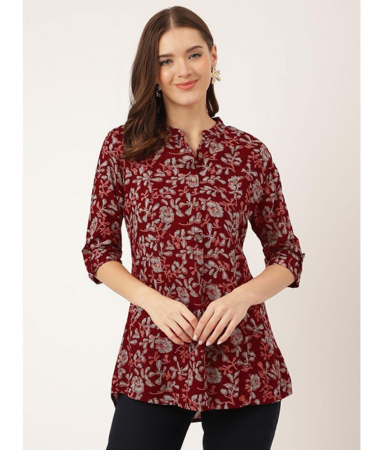 Divena - Maroon Rayon Womens Regular Top ( Pack of 1 ) - None