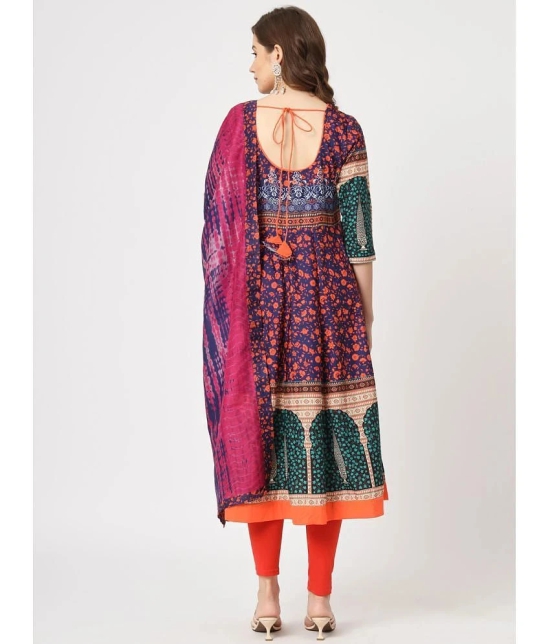 Pannkh - Multicoloured Rayon Womens Anarkali Kurti ( Pack of 1 ) - None