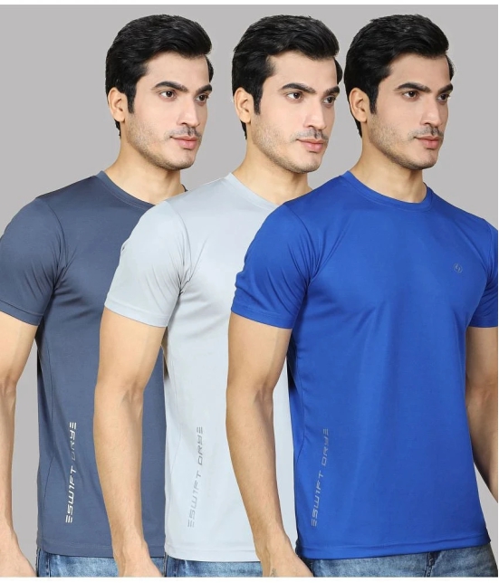 Supersquad Polyester Regular Fit Solid Half Sleeves Mens T-Shirt - Multicolor ( Pack of 3 ) - None