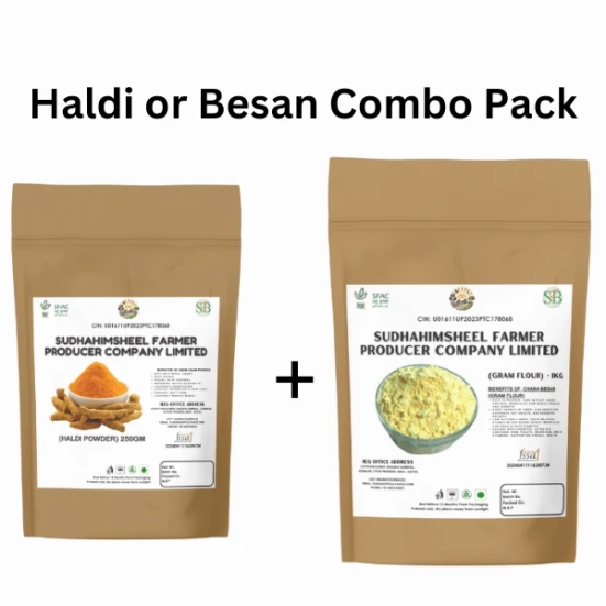 Haldi or Besan Combo Pack (Haldi Powder 250gm + Gram Flour 1kg)