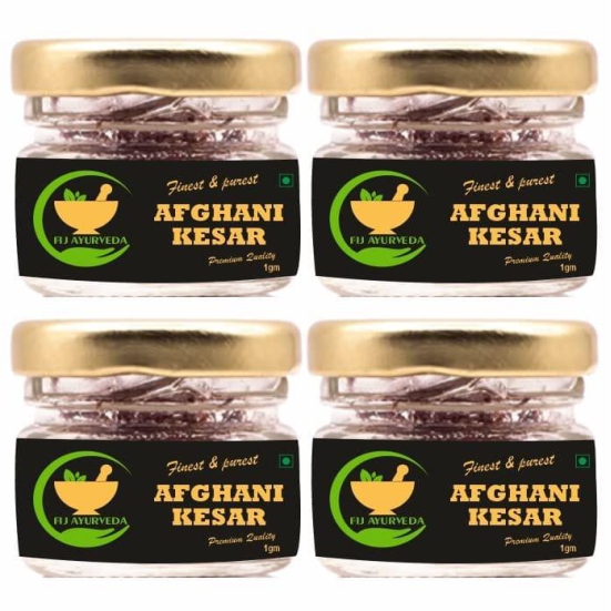 FIJ AYURVEDA Natural & Finest A++ Grade Afghani Kesar Thread Saffron/Keshar/Zafran/Jafran for Biryani & Cooking ? 4GM Combo Pack