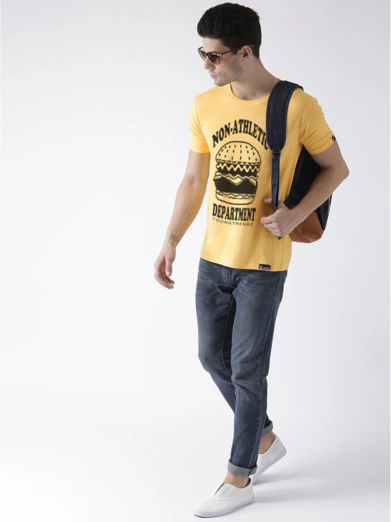 Young Trendz Bio-Wash Cotton Half Sleeve BURGER1 Graphic Printed YELLOW1 T-Shirt-YELLOW / X Large / 100% Bio Wash Cotton