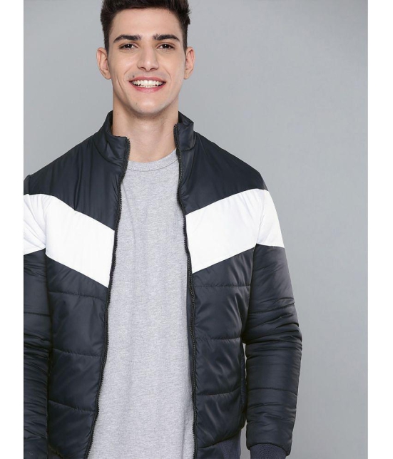 ADORATE Polyester Mens Quilted & Bomber Jacket - Navy Blue ( Pack of 1 ) - None