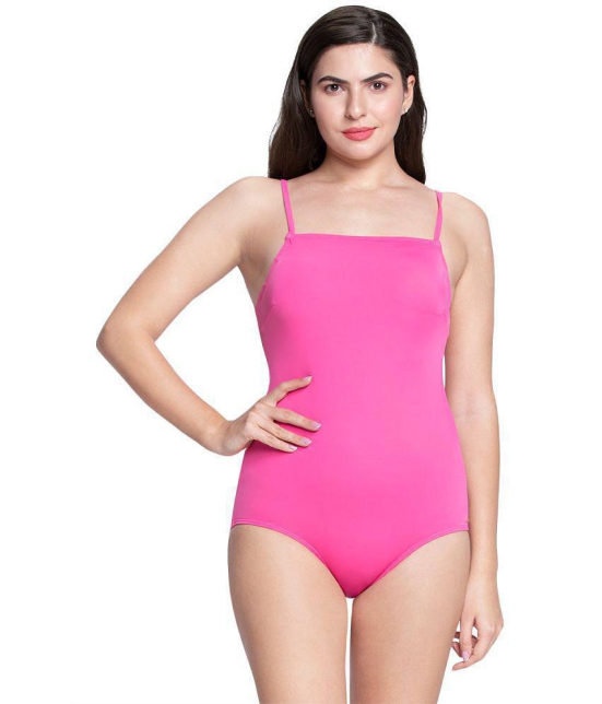 Amante Nylon Pink One Piece Swimsuit without Skirt - - None