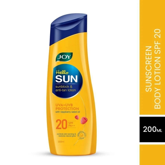 Joy Anti Tan Body Sunscreen Lotion SPF 20 PA++ Lightweight & Non Greasy 200ml