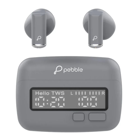 Pebble Retro Buds Grey