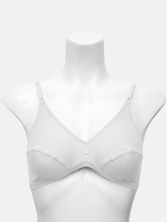 Women Flower Bra - White Color