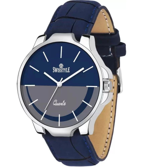 Swisstyle Blue Leather Analog Men's Watch