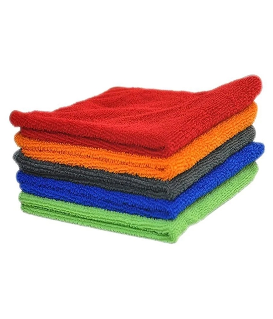 INGENS Microfiber Cleaning Cloths,40x40cms 250GSM Multicolor! Highly Absorbent, Lint and Streak Free, Multi -Purpose Wash Cloth for Kitchen, Car, Window, Stainless Steel, Silverware.(Pack of