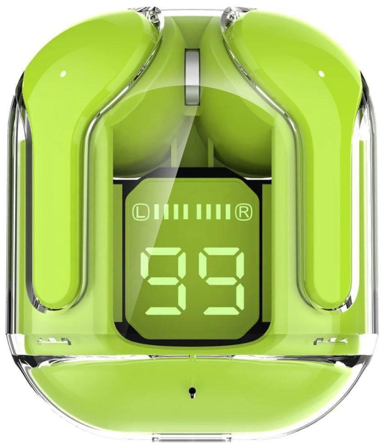 Life Like Transparent Type C True Wireless (TWS) In Ear 2 Hours Playback Powerfull bass IPX4(Splash & Sweat Proof) Green