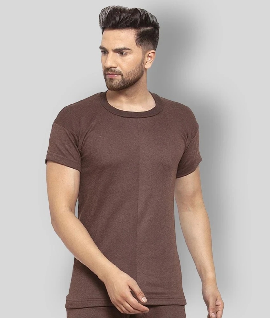 Uzarus - Brown Cotton Blend Mens Thermal Tops ( Pack of 1 ) - None