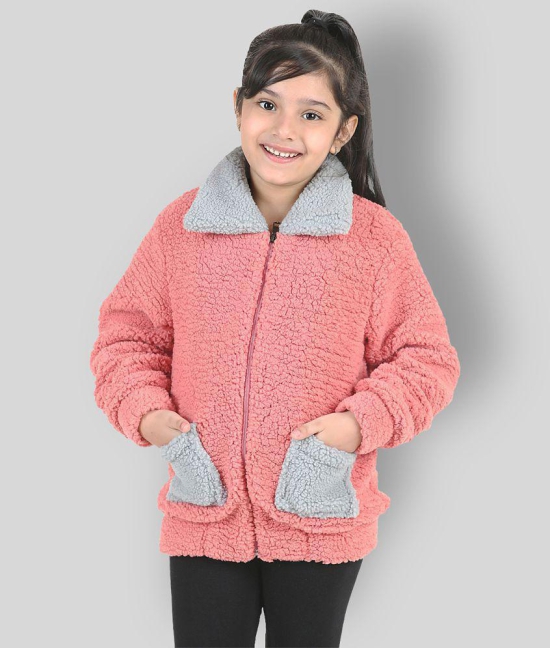 Naughty Ninos Girls Pink Front Zippered Sherpa Jacket - None