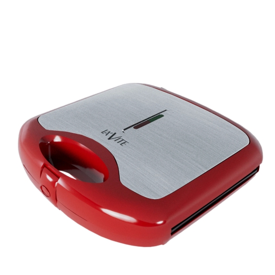 LAFORTE Lavite Sandwich Maker Non-Stick Coated Plates, Cool Touch Handle 750 W (Red)