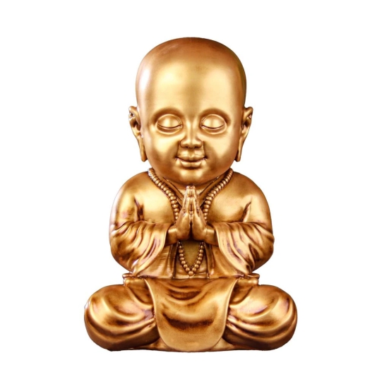 Artarium Resin Baby Monk Statue Idol Showpiece Figurine for Car Dashboard Table Top Home Decoration