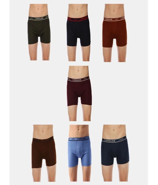 Dollar lehar Multicolor Combed Cotton Cotton Mens Trunks ( Pack of 7 ) - None