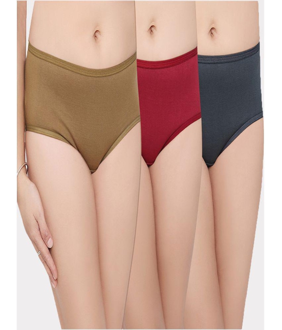 IN CARE LINGERIE - Multi Color Cotton Solid Women''s Hipster ( Pack of 3 ) - None