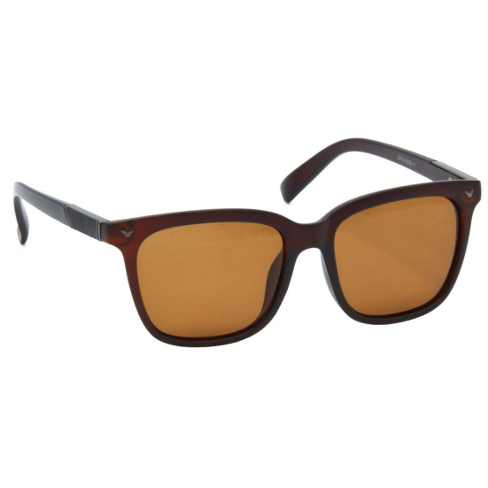Hrinkar Brown Rectangular Glasses Brown Frame Best Polarized Goggles for Men & Women - HRS500-BWN-BWN-P