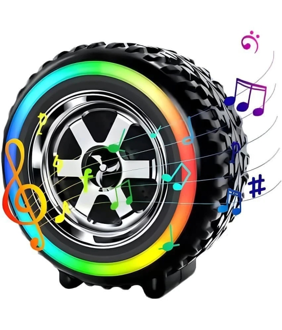 VERONIC RGB TYRE 10 W Bluetooth Speaker Bluetooth V 5.2 with USB,SD card Slot,Call function Playback Time 8 hrs Black - Black