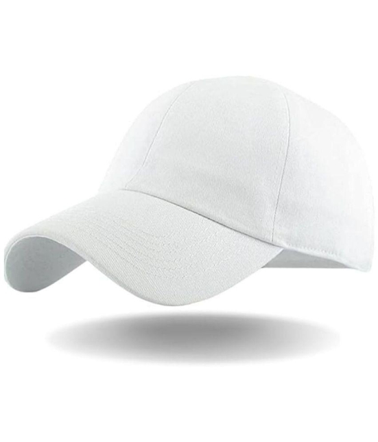 THRIFTKART White Cotton Blend Mens Cap ( Pack of 1 ) - White