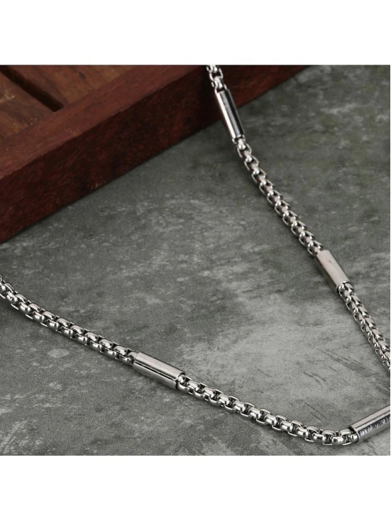 FASHION FRILL Silver Plated Stainless Steel Chain ( Pack of 1 ) - None