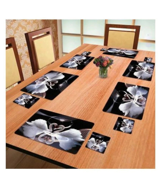 Revexo Set of 6 PVC Table Mats & Coasters - Multi