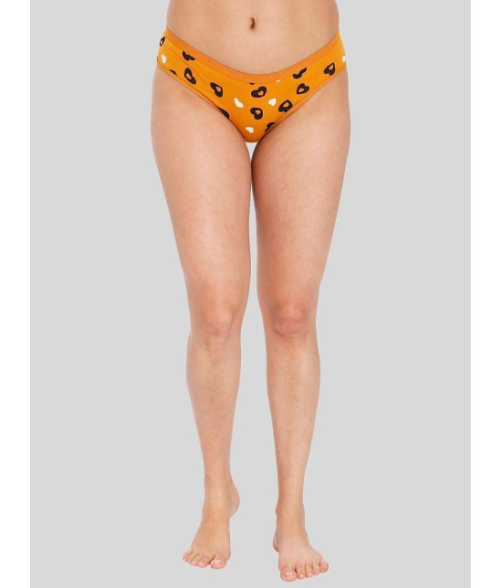 ILRASO - Yellow Cotton Printed Women's Bikini ( Pack of 1 ) - None