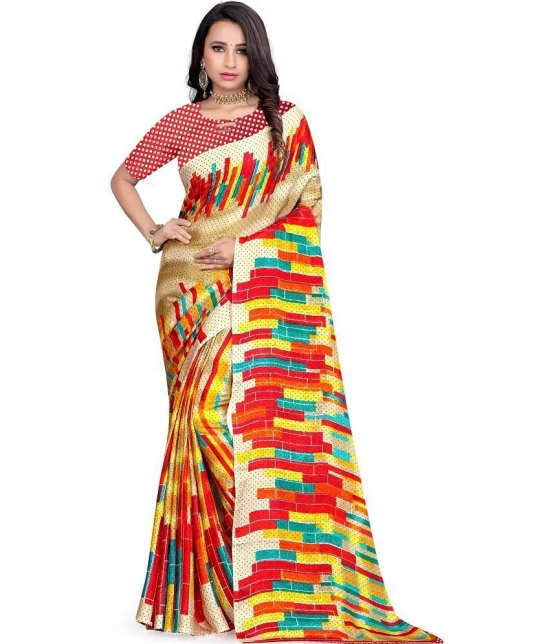 LEELAVATI - Multicolor Crepe Saree With Blouse Piece ( Pack of 1 ) - Multicolor