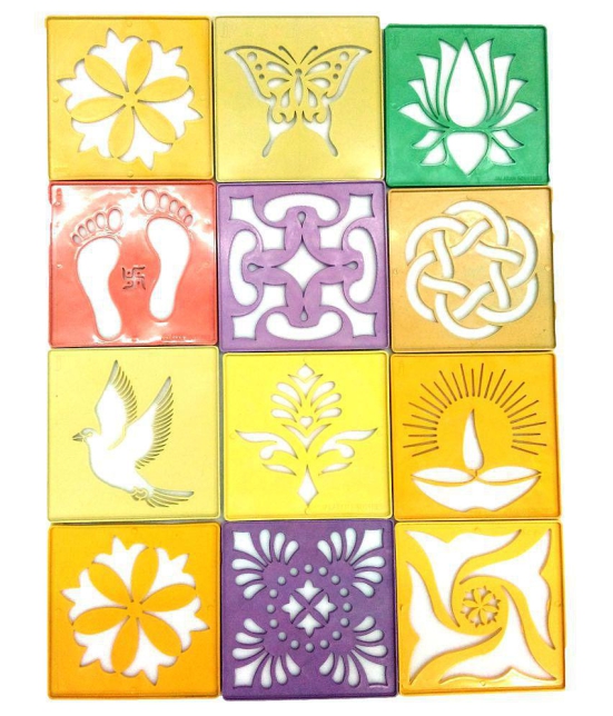 Vardhman Multicolour Powder Rangoli - Pack of 12