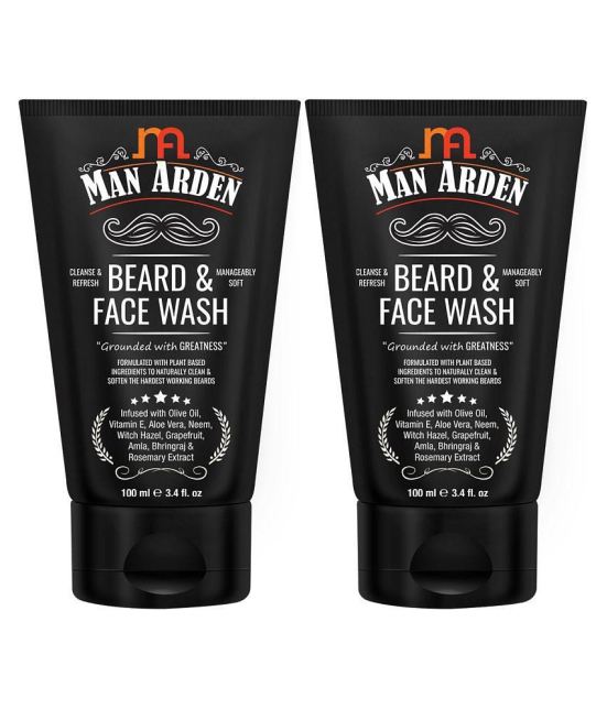 Man Arden Beard & Face Wash For Men - No Parabens, Sulphate, Silicones - 100mL (1+1 Free Offer)