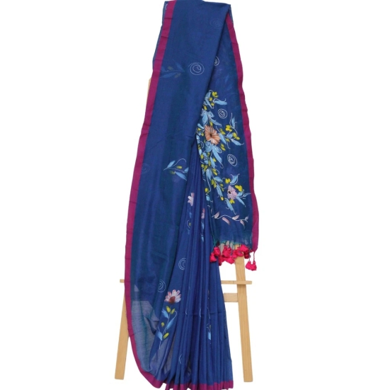 Tisser Khadi Handpainted saree with blouse piece